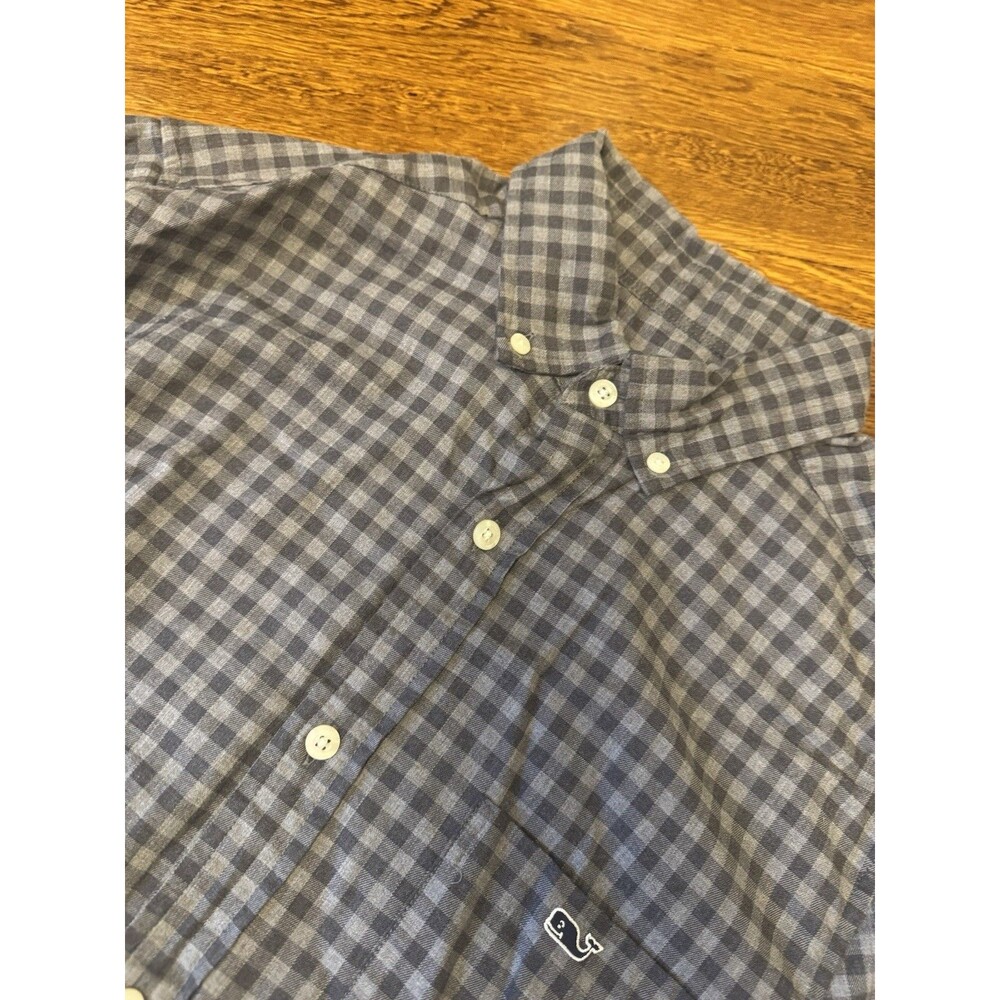 Vineyard Vines Mens Classic Fit Tucker Shirt Size S Gray Gingham Plaid Stretch